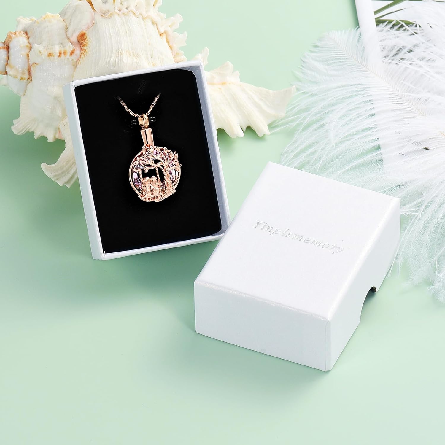 Yinplsmemory Cremation Jewelry Tree of Life Urn Necklace for Women Ashes Keepsake Jewelry for Sister for Ashes - Image 7