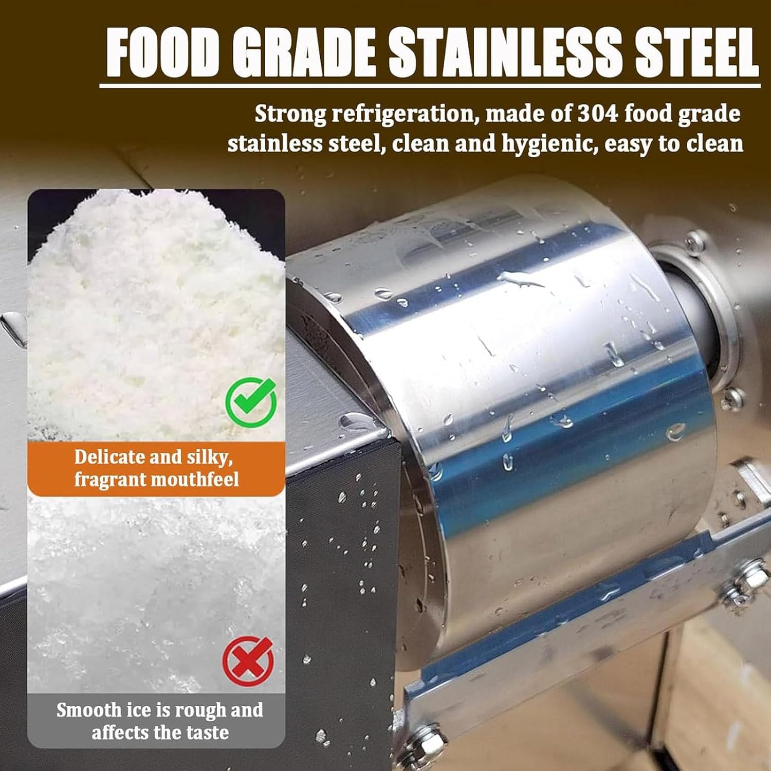 Commercial Automatic Electric Ice Crusher, Snow Cone Shaved Ice Machine, Snowflake Ice Machine, Air-Cooled Ice Machine For Home, Food Trucks, Restaurants, Milk Tea Stores, 24 Hours - 16 Kg
