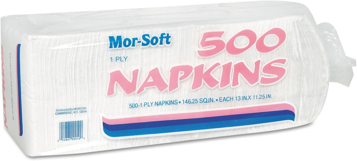 Morcon 1250 Lunch Napkin, 11-Inch x 13-Inch , White, 6000/Carton