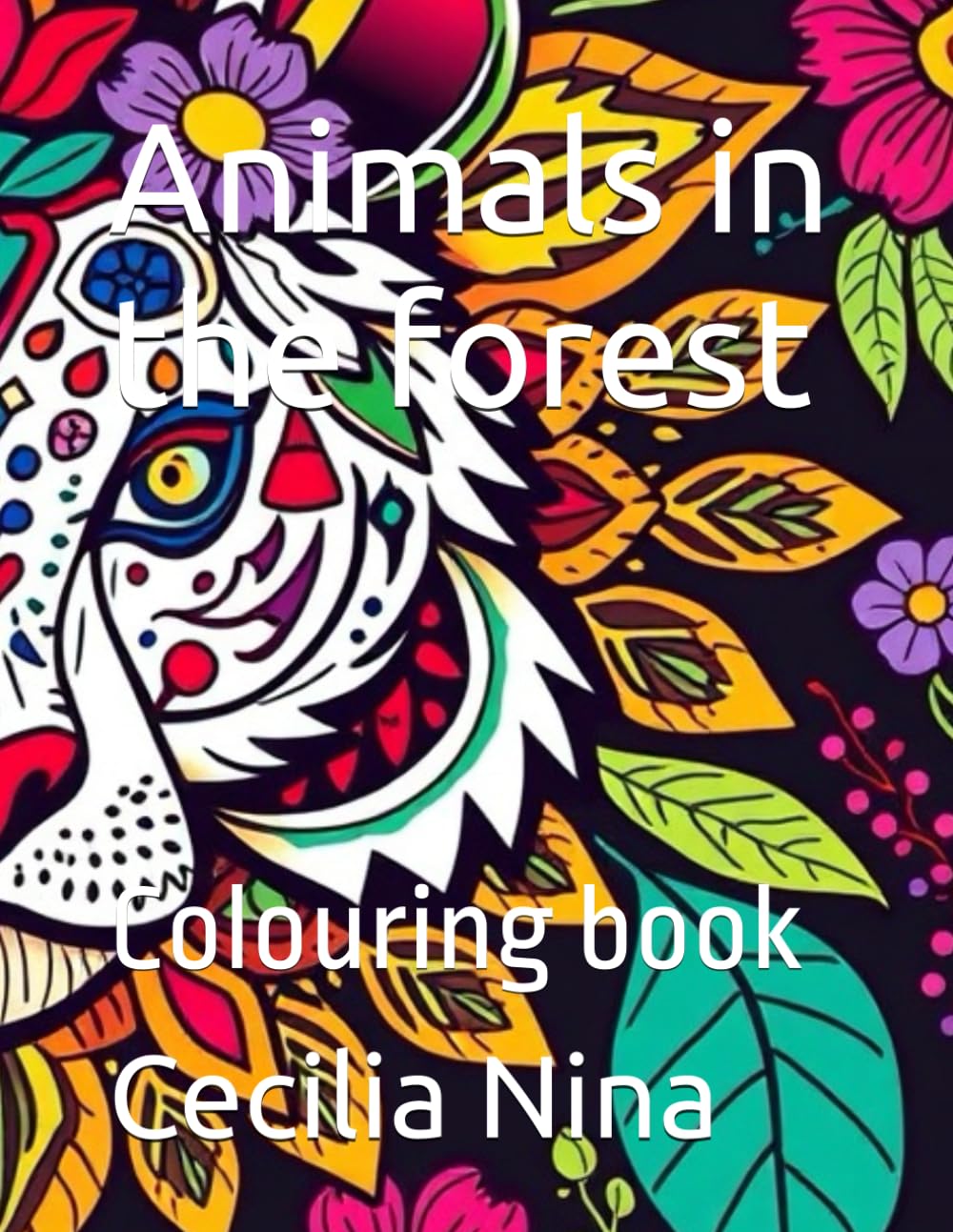 Animals in the forest: Colouring book
