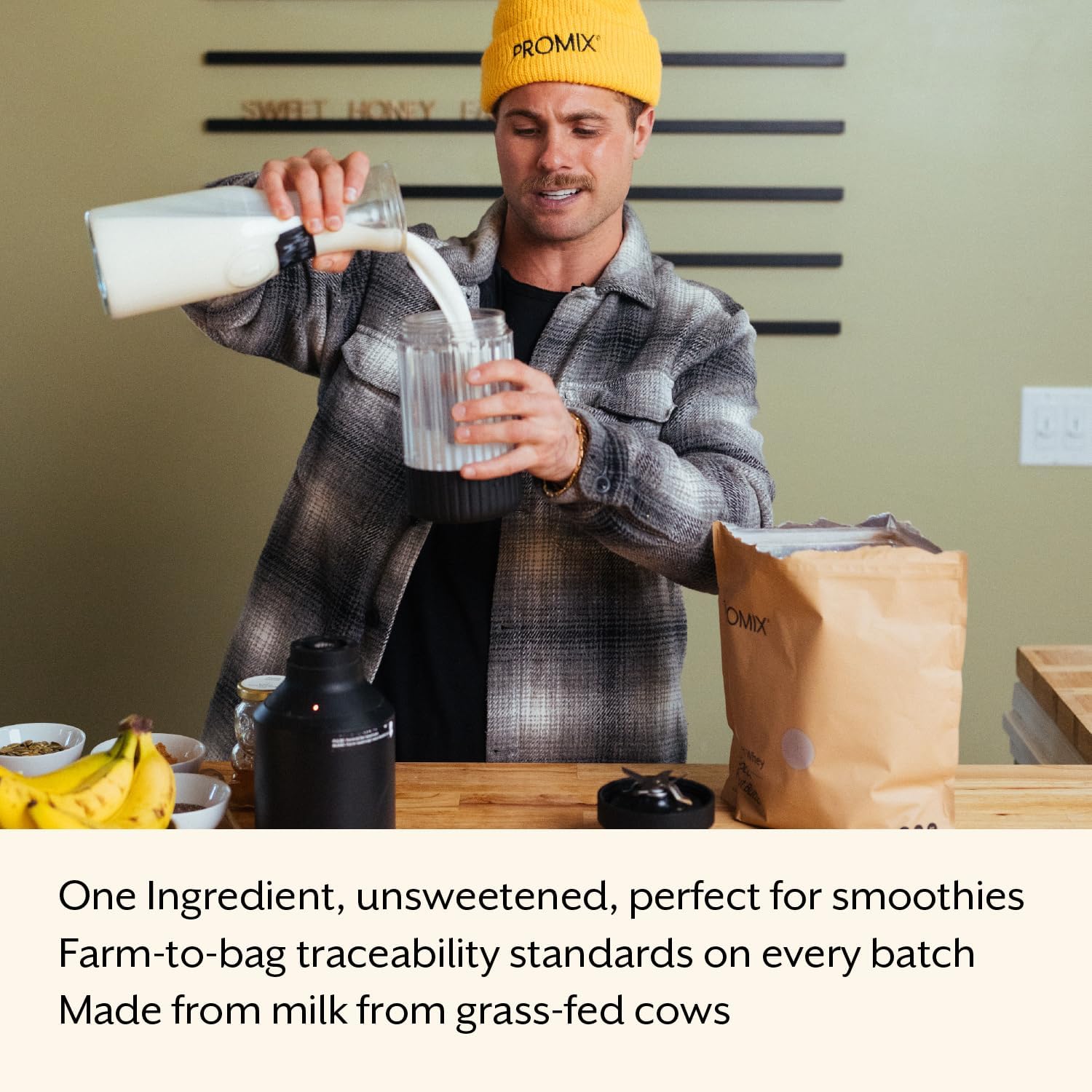 ProMix Nutrition Whey Protein Powder, Grass Fed, Unsweetened, Hormone Free - 25g Protein per Serving, Sugar Free, Soy Free, Unflavored - 32 Servings - Image 3