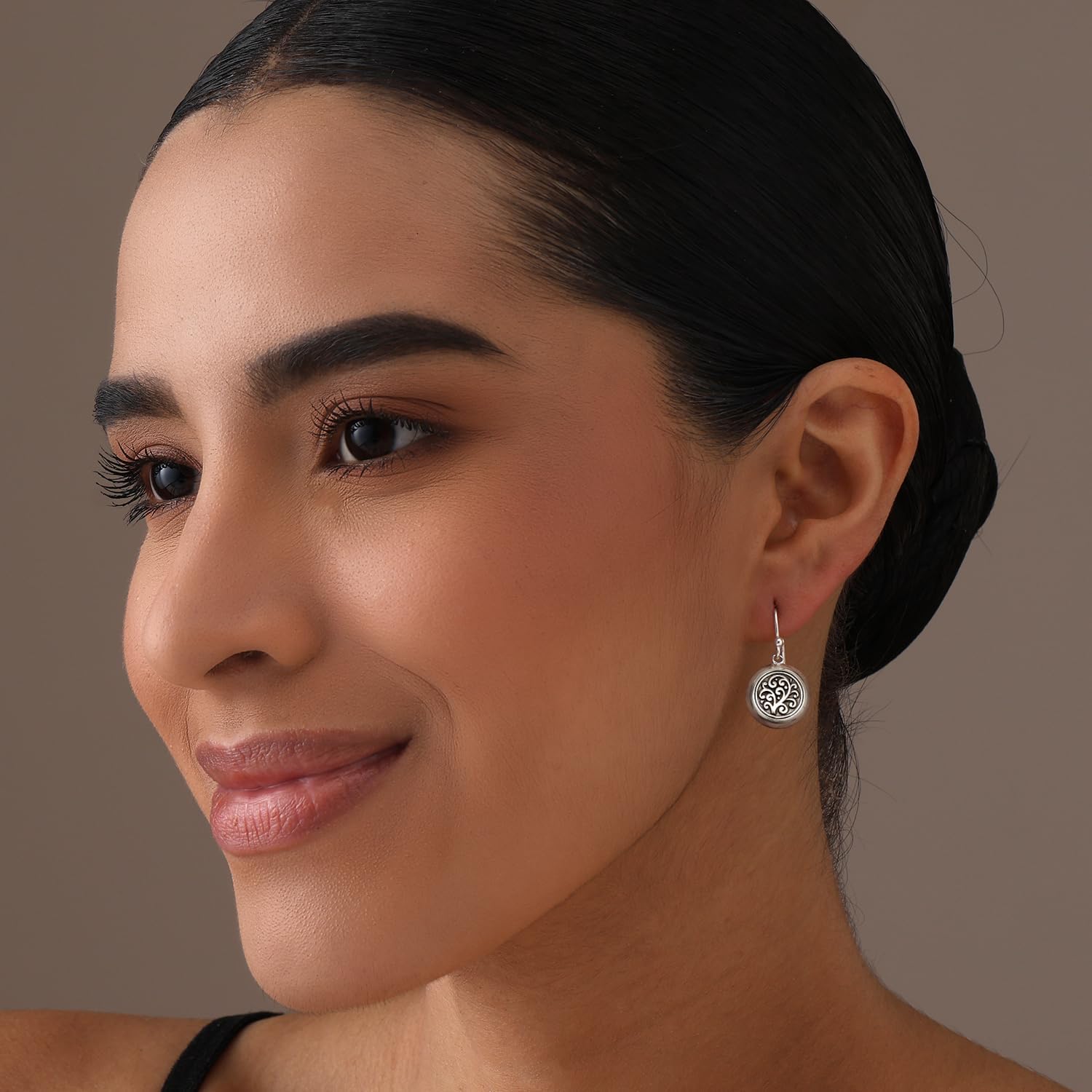 LeCalla 925 Sterling Silver Filigree Dangle Drop Earrings | Lightweight Antique Balinese Teardrop Dangle Drop Earring for Women