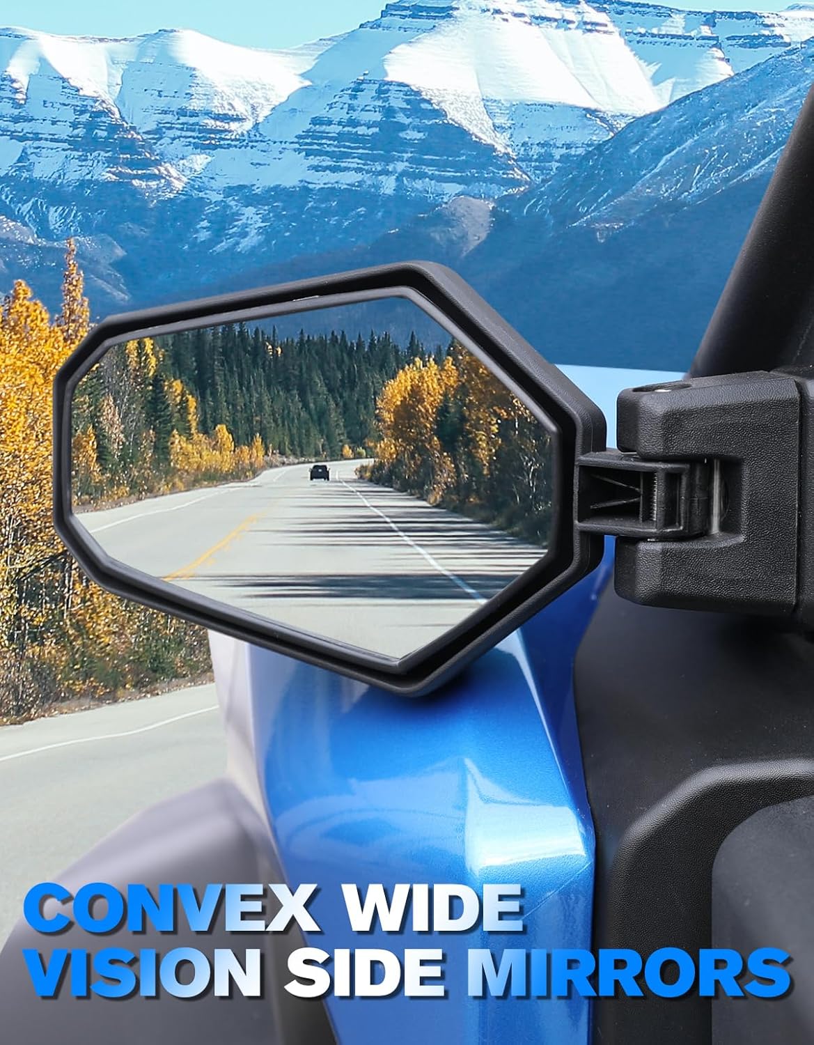 AUPOWER Side Mirrors for 2021-2026 Can-Am Commander,2018-2026 Can-Am Maverick Trail/Sport Accessories, Adjustable Folding Rear View Racing Mirror with Seat Bypass, #715003639