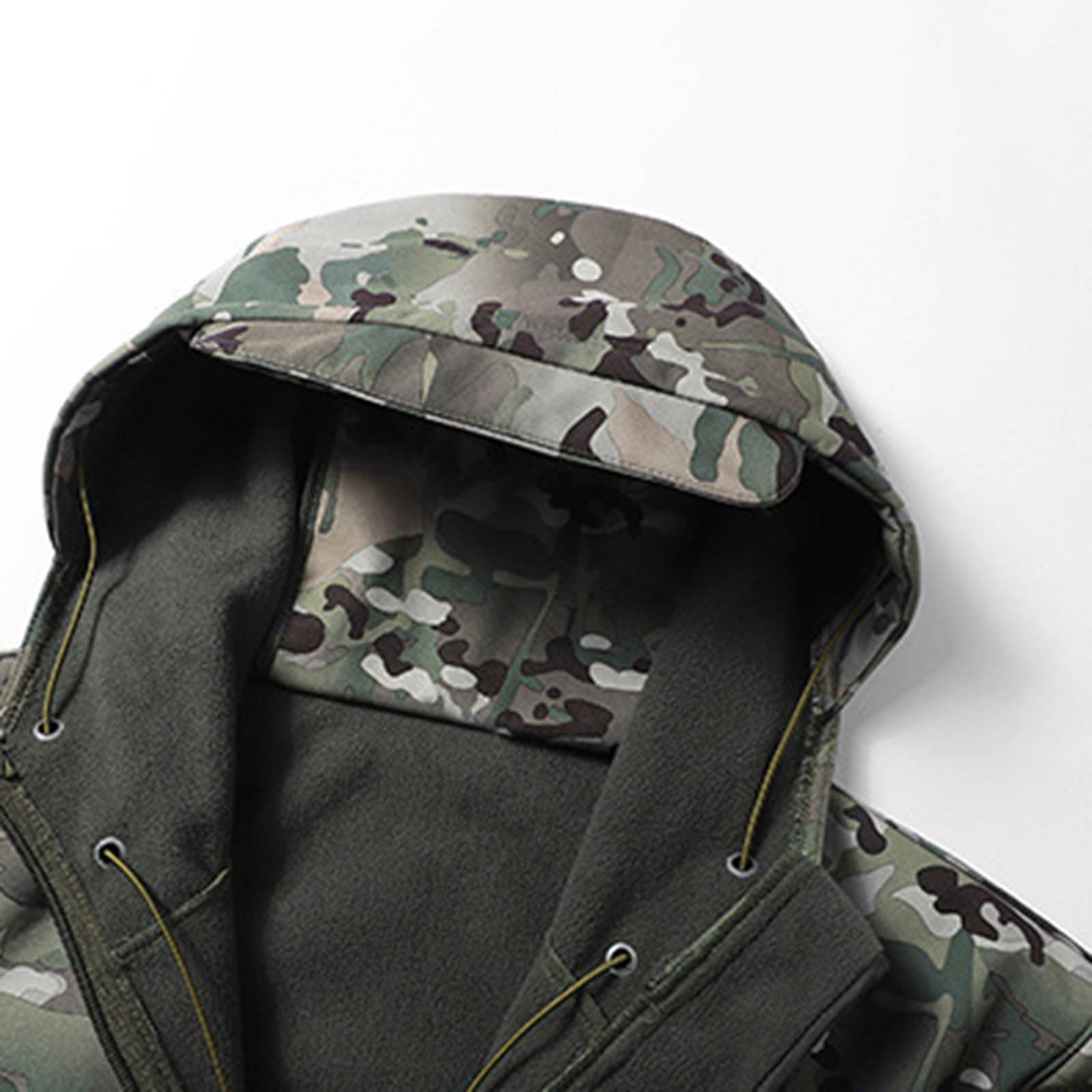 Airsoft Veste de pluie militaire pour homme - Veste d'hiver imperméable - Veste polaire - Veste de chasse - Camouflage - Veste softshell doublée - Camo - Sweat à capuche d'extérieur chaud