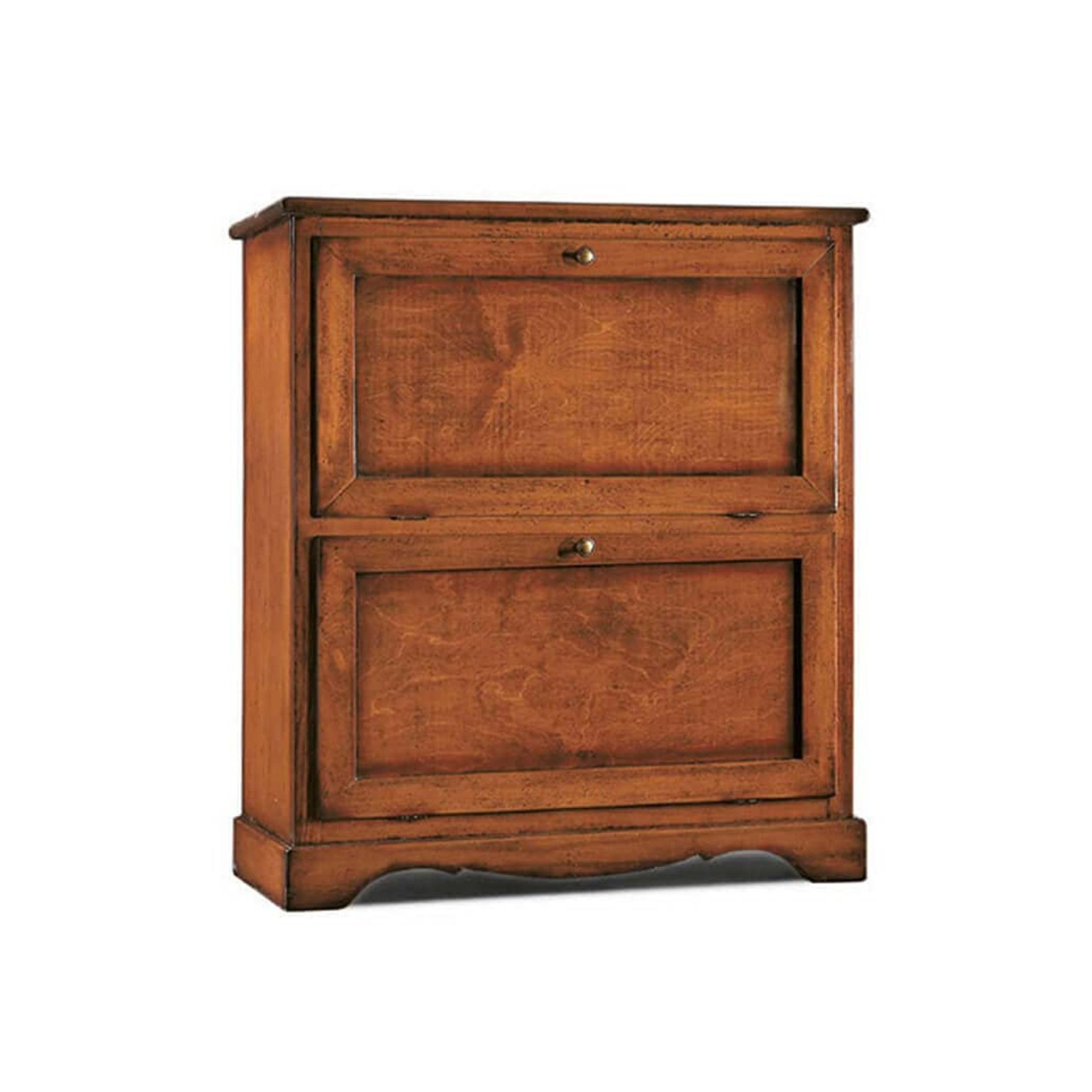 Mar.c.a. Design - Scarpiera in Legno Arte Povera Bassa 2 Ante - Scarpiera Capiente 79x30x90 cm - Made in Italy