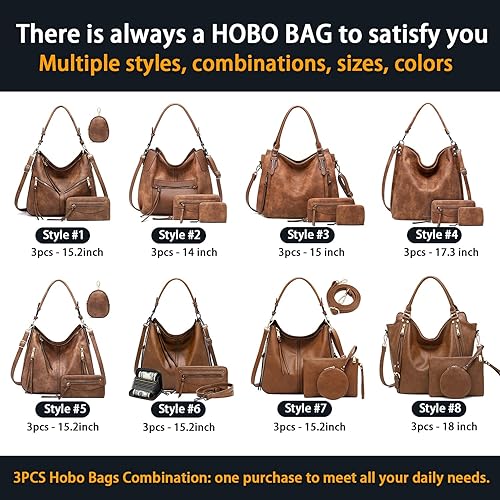 Miniatura 3 de Lapsting Bolsos Hobo para mujer, bolso de mano para mujer, bolso de hombro bohemio, monederos cruzados de piel sintética