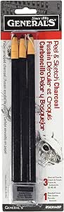 Peel &amp; Sketch Charcoal Pencils 3/Pkg-