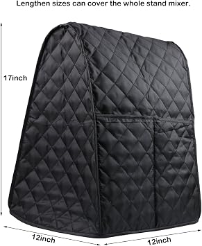 Evermarket Stand Mixer Dust Proof Cover with Pocket and Organizer Bag for Kitchenaid,Sunbeam,Cuisinart,Hamilton Mixer (Black)