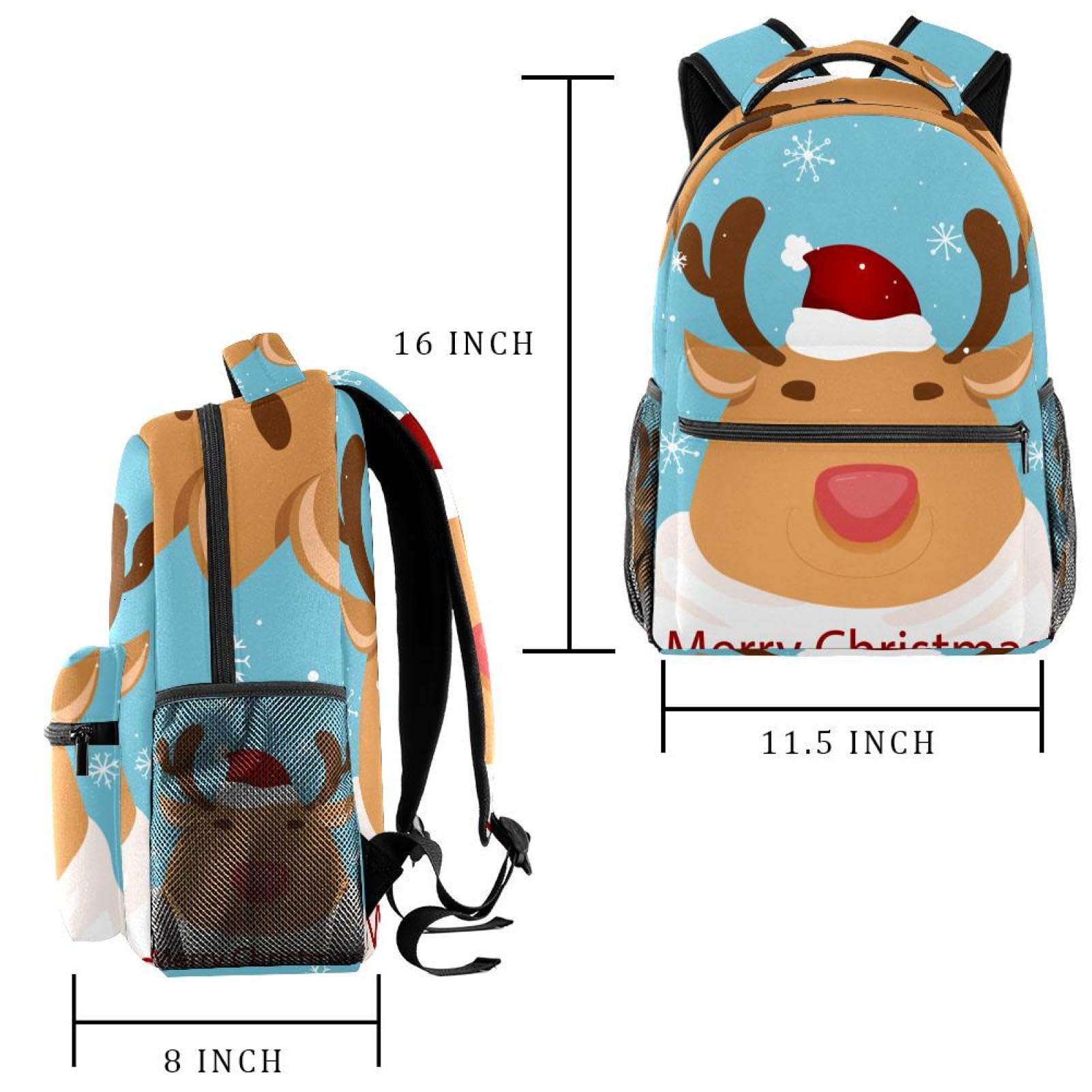 Zaino per laptop da viaggio per le vacanze natalizie, zaino per scuola superiore, grande capacità, zaino carino per uomini e donne