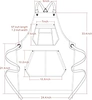 Vista 4 de Jeanerlor - Delantal de trabajo de artista de mezclilla de algodón con bolsillos, correas cruzadas y ajustable, Negro