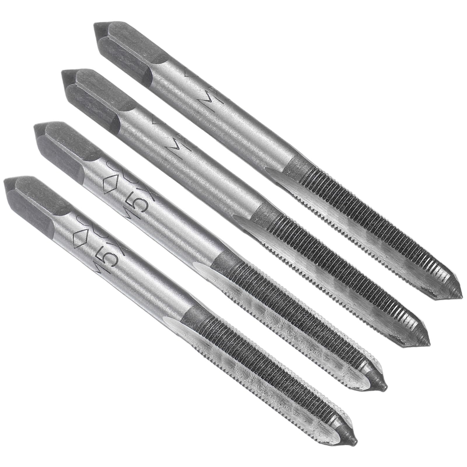 QUARKZMAN 2 Set Metric Hand Taps, M5 x 0.5 H2 Thread Taper + Bottom Tap, 9CrSi Alloy Tool Steel Screw Threading Milling Tapping Tool Kit