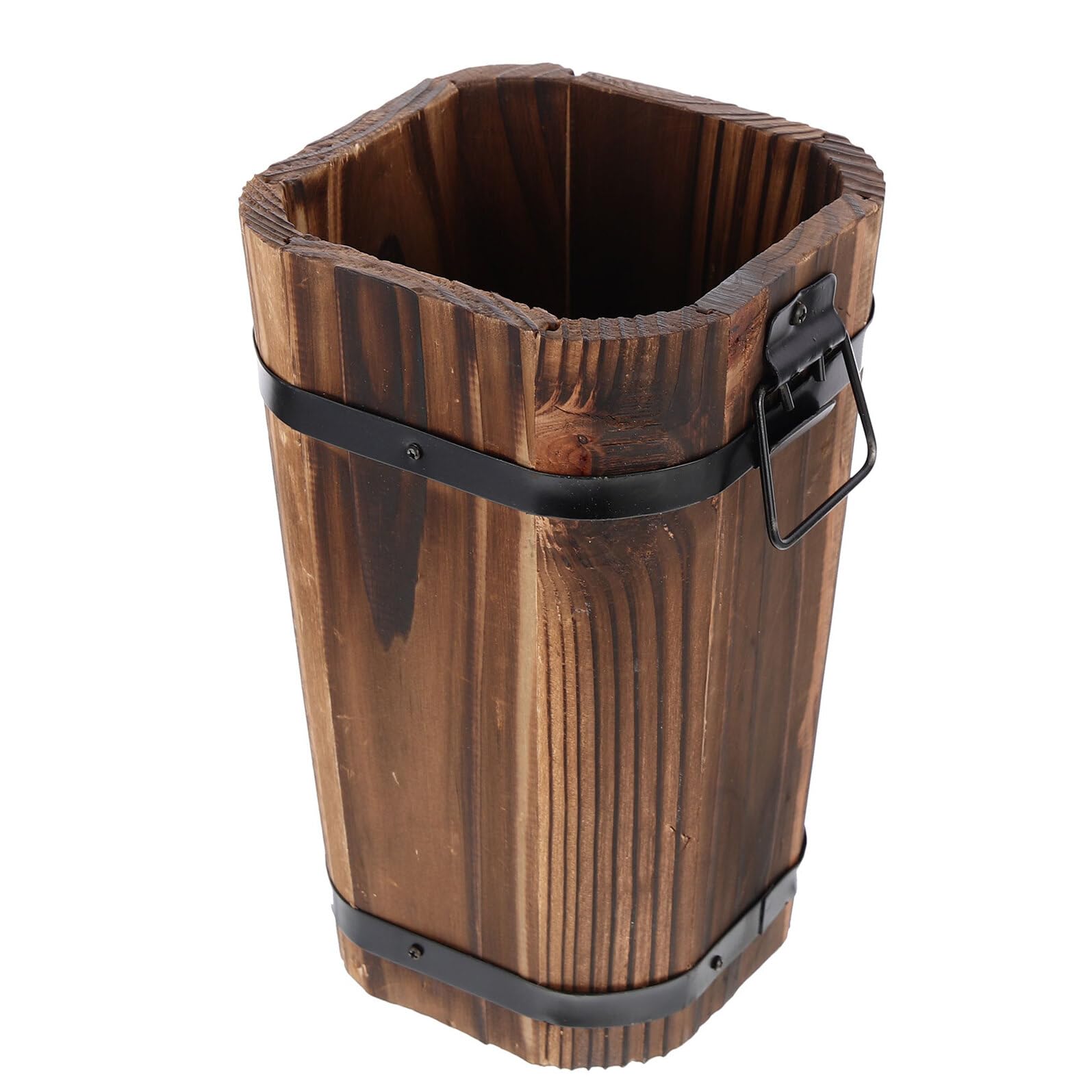 Jardinière rétro en bois carbonisé résistante aux intempéries de jardin