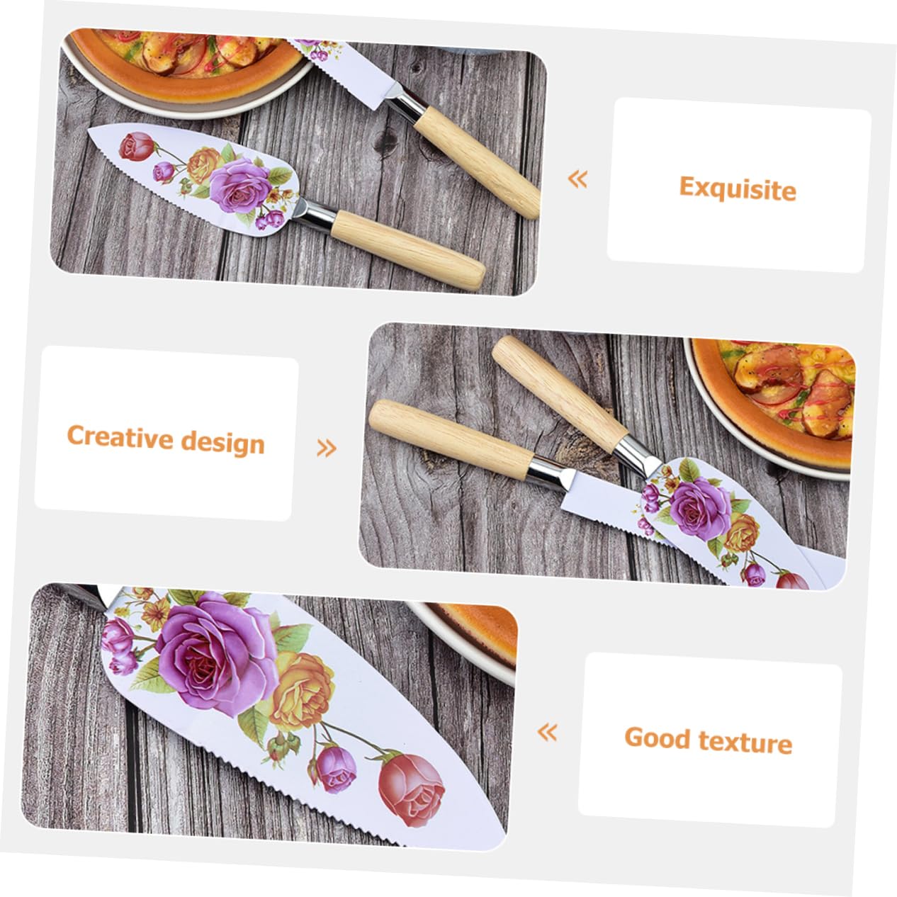 STOBAZA 1Set Household Cake Cutter of Stainless Steel Cake Server Cake Cutting Utensils for Weddings Parties and Special Occasions Elegant Design with Serrated Edge