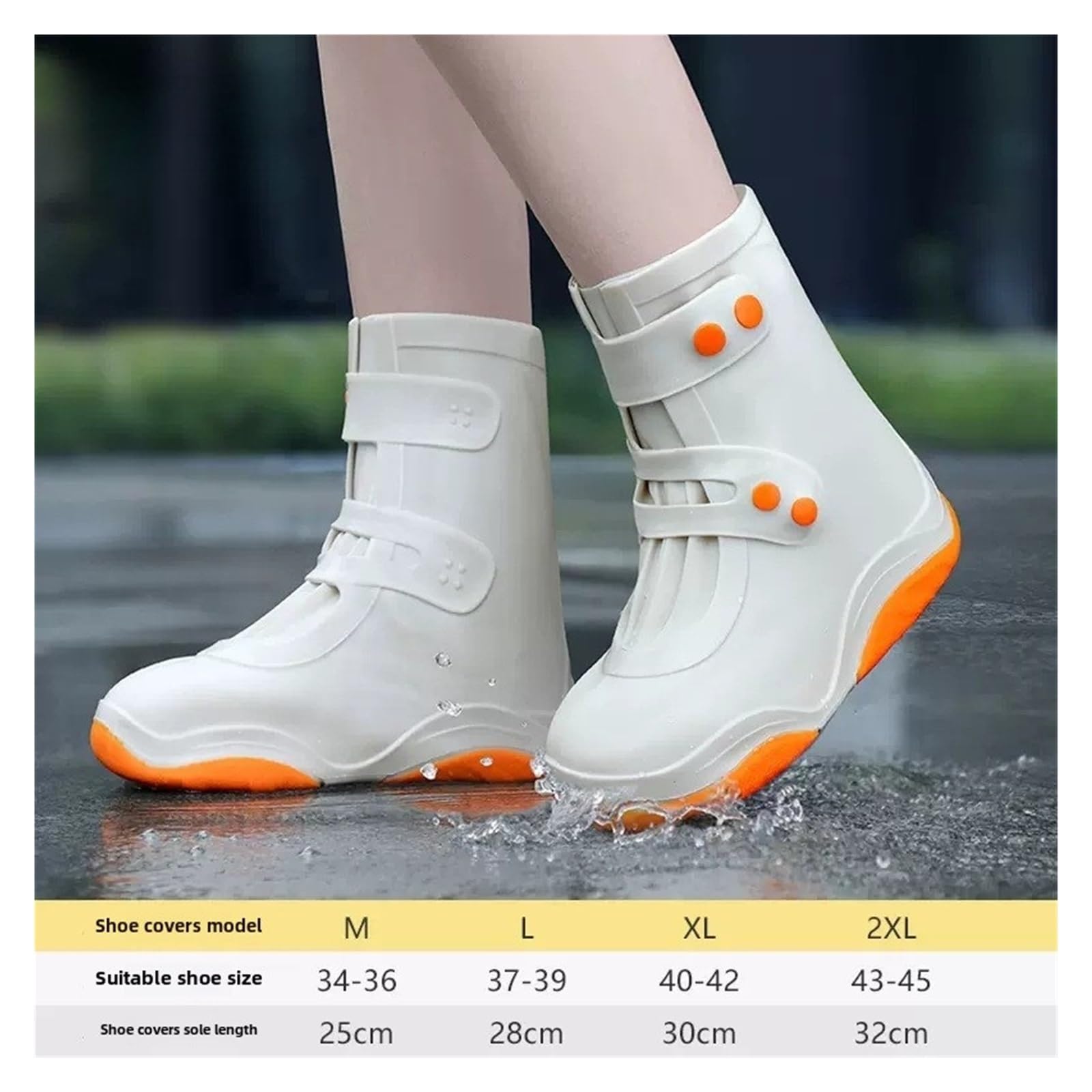 Copriscarpe impermeabile in silicone | Arancione Taglie multiple Rainy Days: Copriscarpe