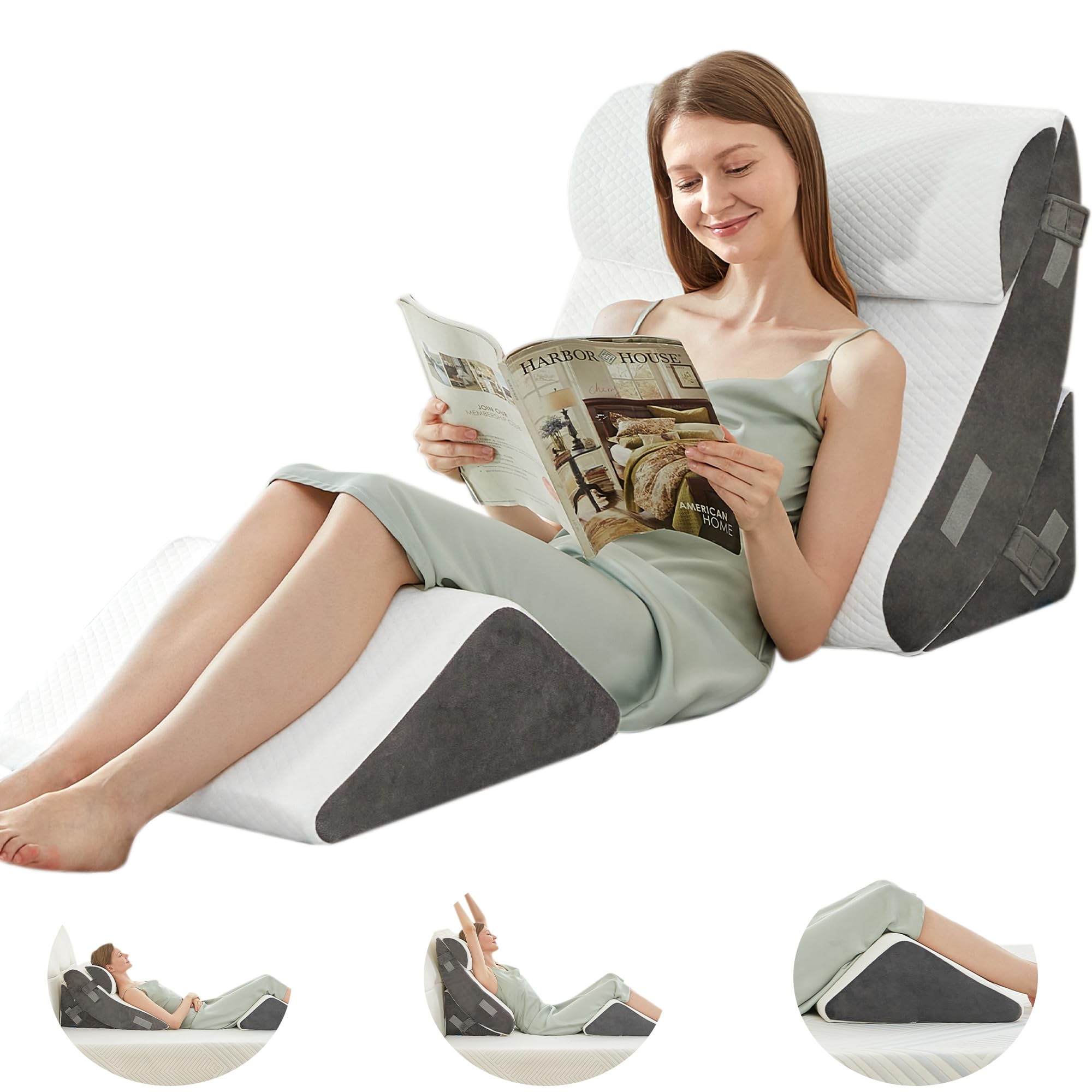 BDEUS 4PCS Bed Wedge Pillow Set