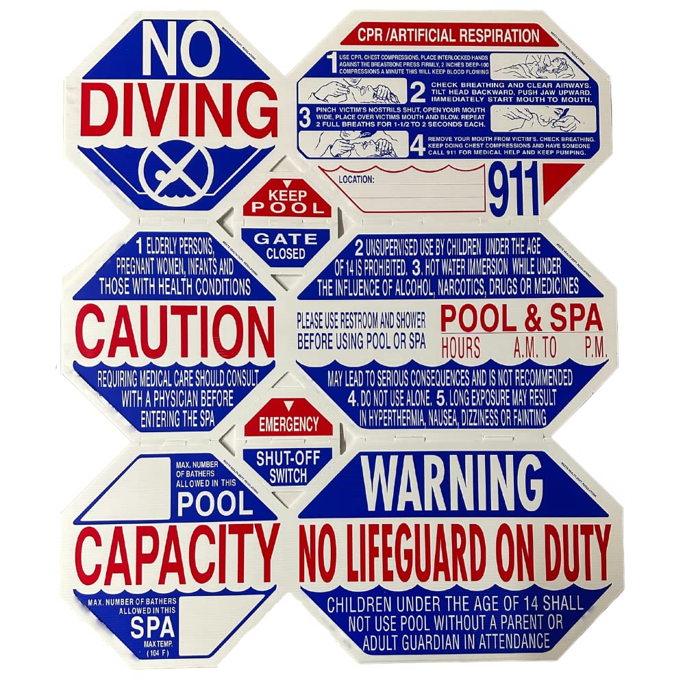 Swimming Pool Rules Poster No Running No Diving Safety Sign - 1mm - View #3