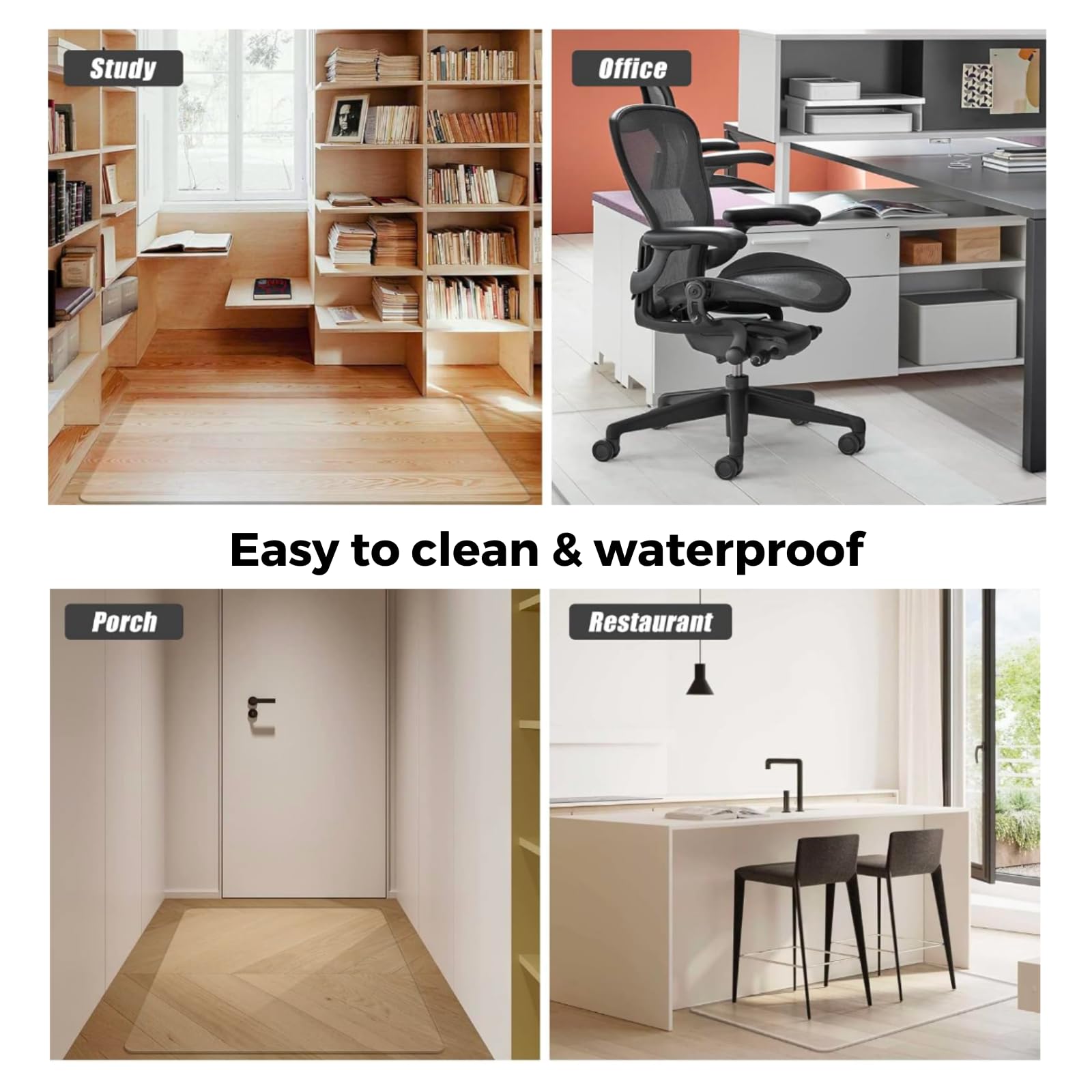 Artwelt Tappetino trasparente per Sedia Office Tappeto 1.5mm Tappetino Protettivo per Pavimento per Casa e Ufficio Antiscivolo Disponibile in Dimensioni Personalizzate (100cm X 90cm)