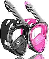 Vista 1 de QingSong Máscara de esnórquel de cara completa para adultos, equipo de esnórquel con soporte para cámara, juego de esnórquel con vista panorámica