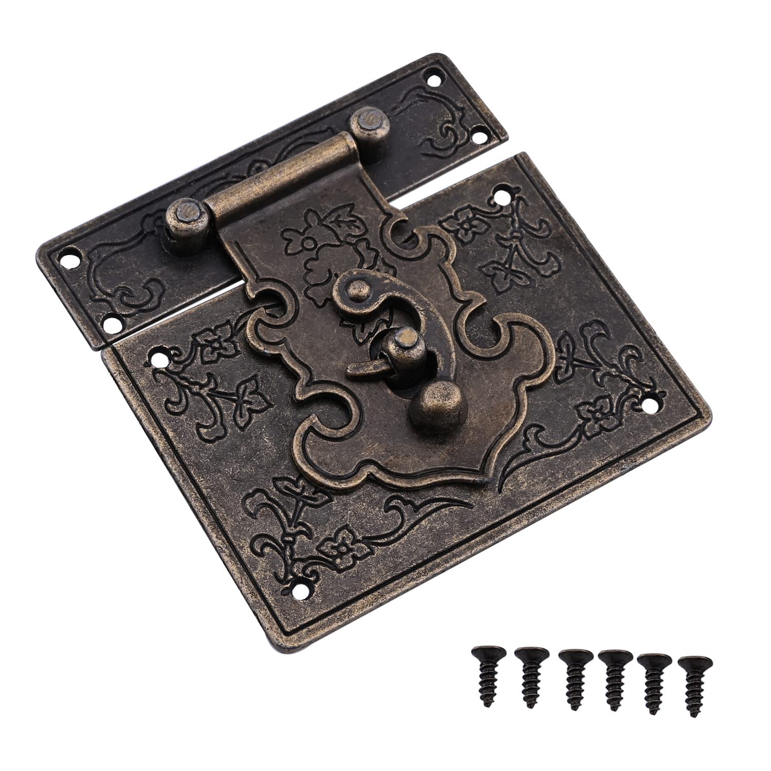 Mromax Bronze Tone 1 Sets Wood Case Chest Box Rectangle Clasp Closure Hasp Latches 85 X 82Mm