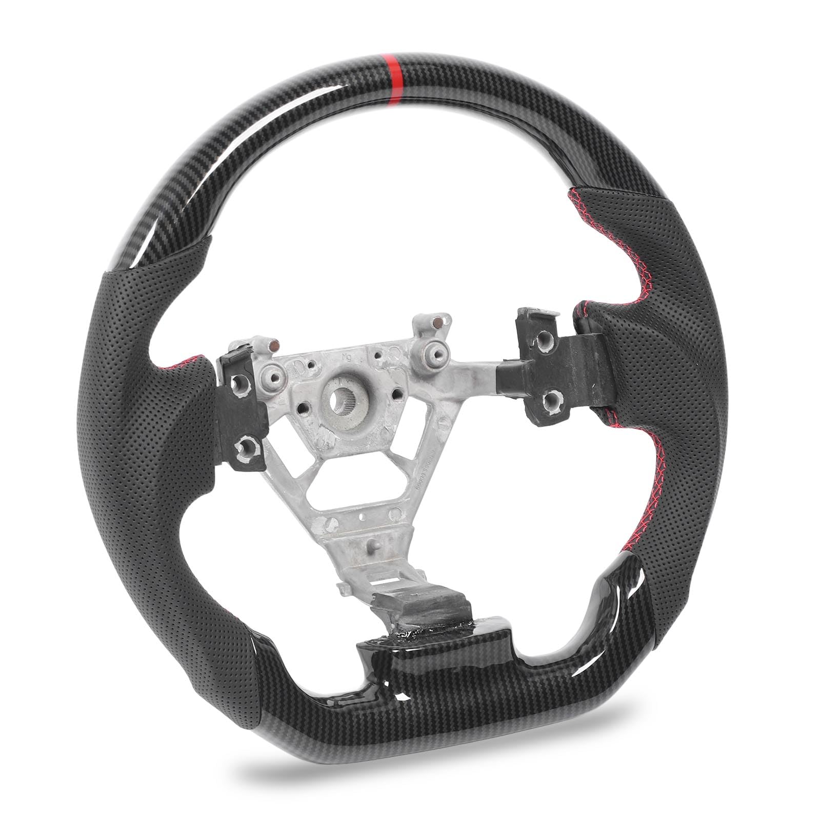 Vol En Fibre De Carbone o Dip Plat Pour 350Z 2003-2008 Poignée omique En Cuir Nappa Perforé Coutures Rouges Design Sportif Raffiné Et Précis Idéal Pour ique