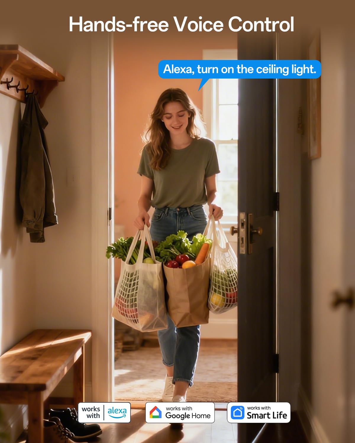 LED Deckenleuchte Smart WLAN, Dimmbare Deckenlampe in Modernem Blumendesign, mit Fernbedienung & App-Steuerung, Kompatibel mit Alexa/Google Home, Gold