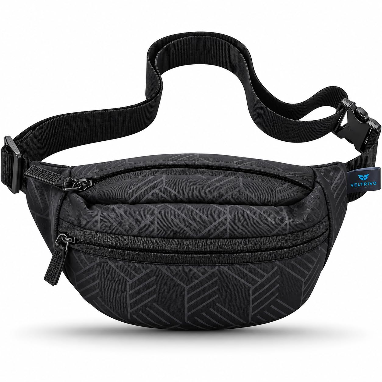 Waist Bag for Men Women | Cross Body Fanny Pack Sling Bag for Hiking, Travel, Camping, Outdoor Sports, Cycling | Money Belt with Adjustable Strap (Black)-image-10