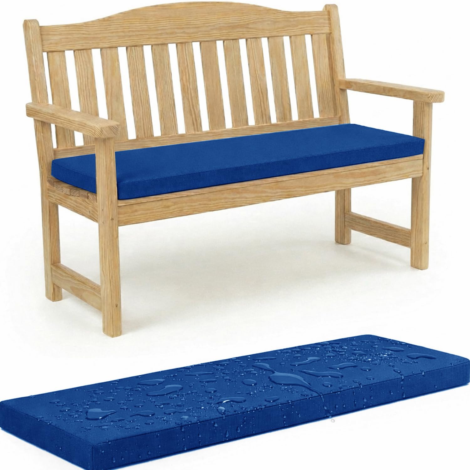 WLXFF Waterproof 5cm Thick Bench Cushion, Non‑Slip Outdoor Garden Seat Pad with Removable Zipped Cover, Weather Resistant for Patio, Lawn, Office & Coffee Shop