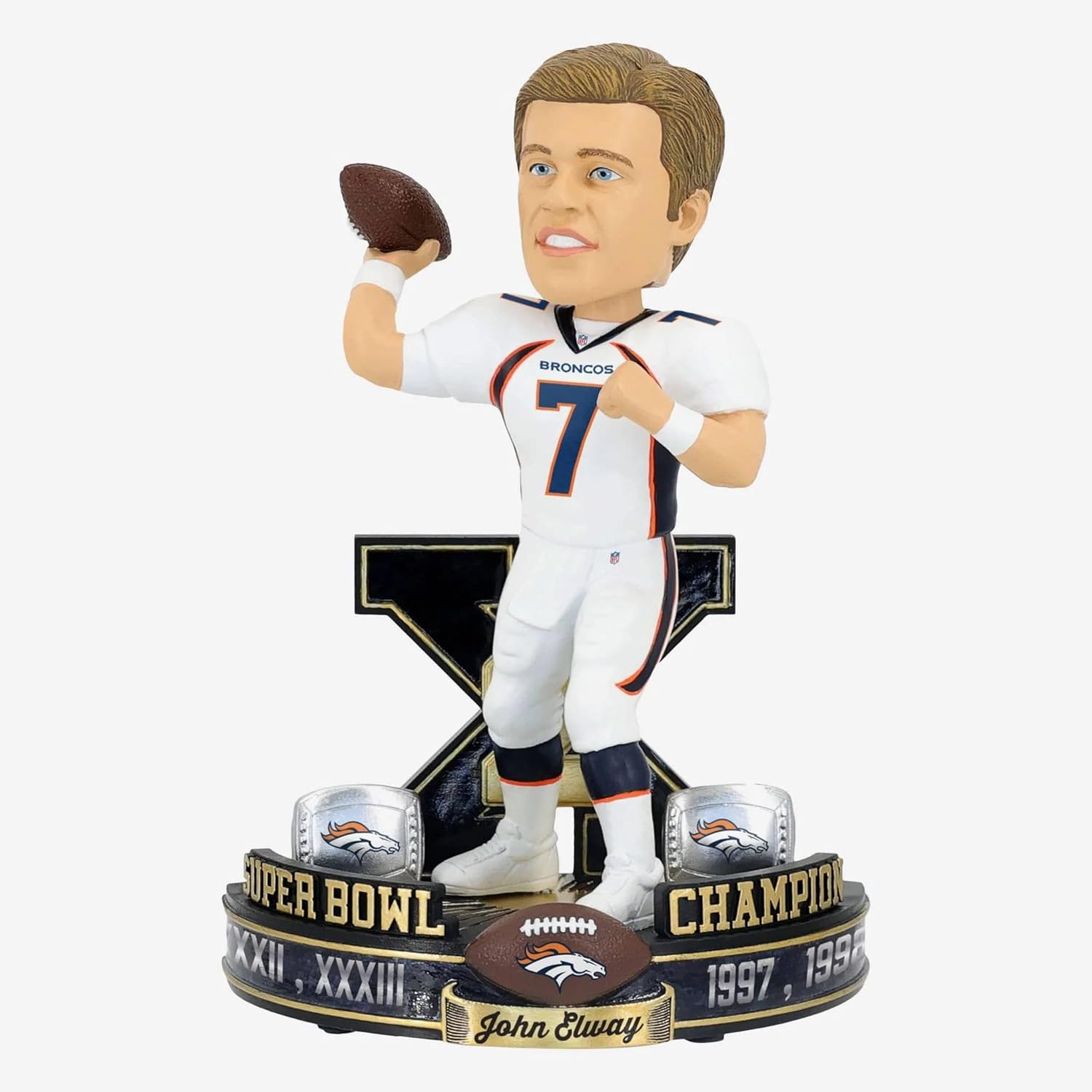 John Elway Denver Broncos 2X Super Bowl Champion Bobblehead NFL Football
