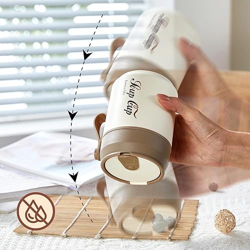 Miniatura 5 de Tarro de almuerzo aislado de 17 onzas con asa y cuchara plegable, comida caliente a prueba de fugas para niños y adultos, taza de sopa de acero