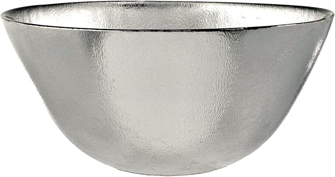 Red Pomegranate AURA 8" Silver Gilded Glass Salad Bowl Set of 4