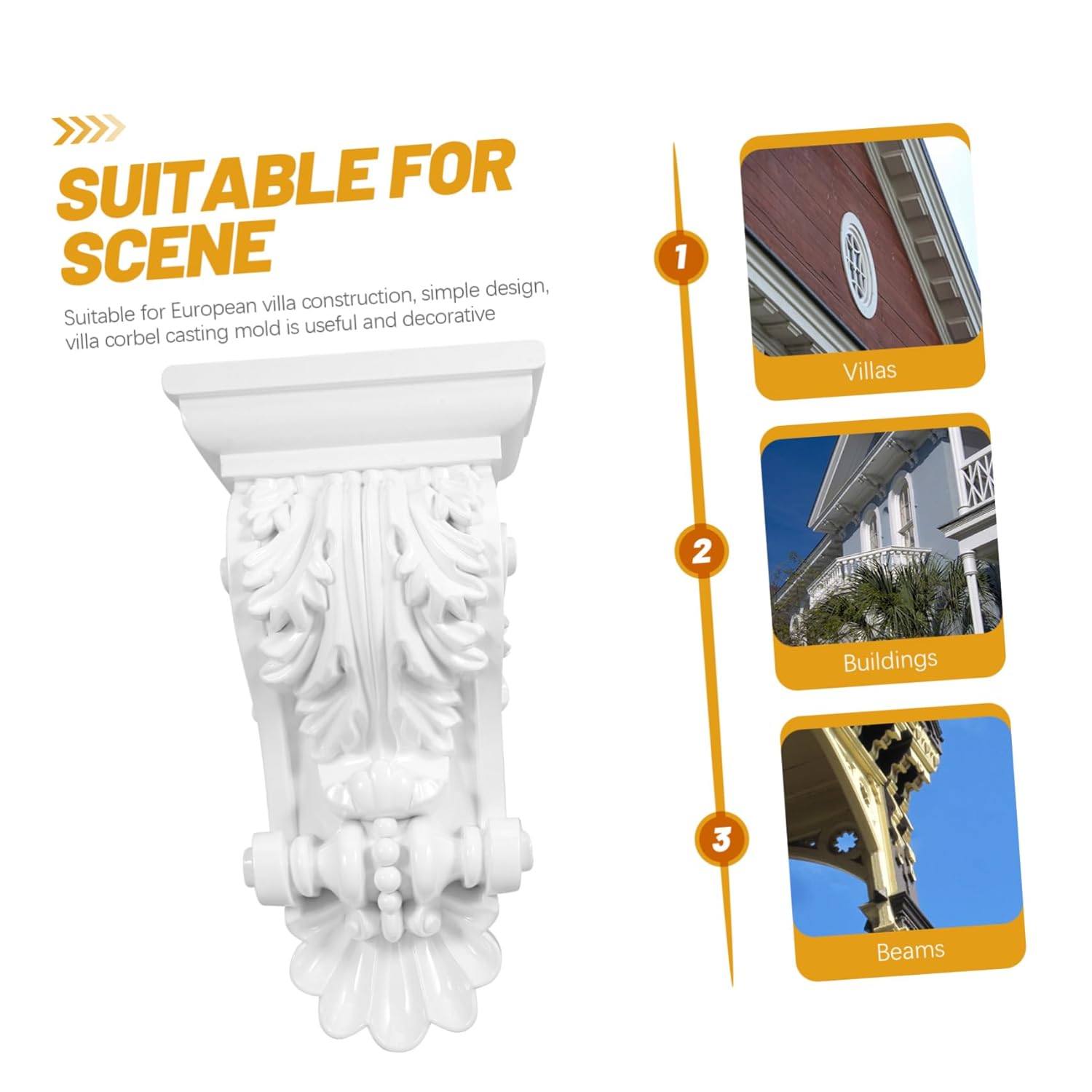 Artibetter 1piece European Style Decorative Stigma Flower for Shelves Ornamental Molding Carved Applique Wall Decor Boho Decorative Corbels