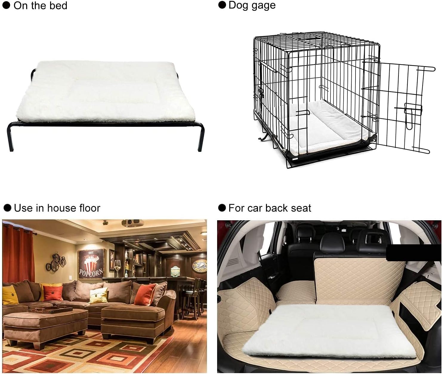 INVENHO Pet Beds for Small, Medium, and Large Dogs and Cats 24" Dog Crate Bed Mat Super Comfort Crate Pad Washable Non-Slip Bottom Mattress Kennel Pad : Pet Supplies