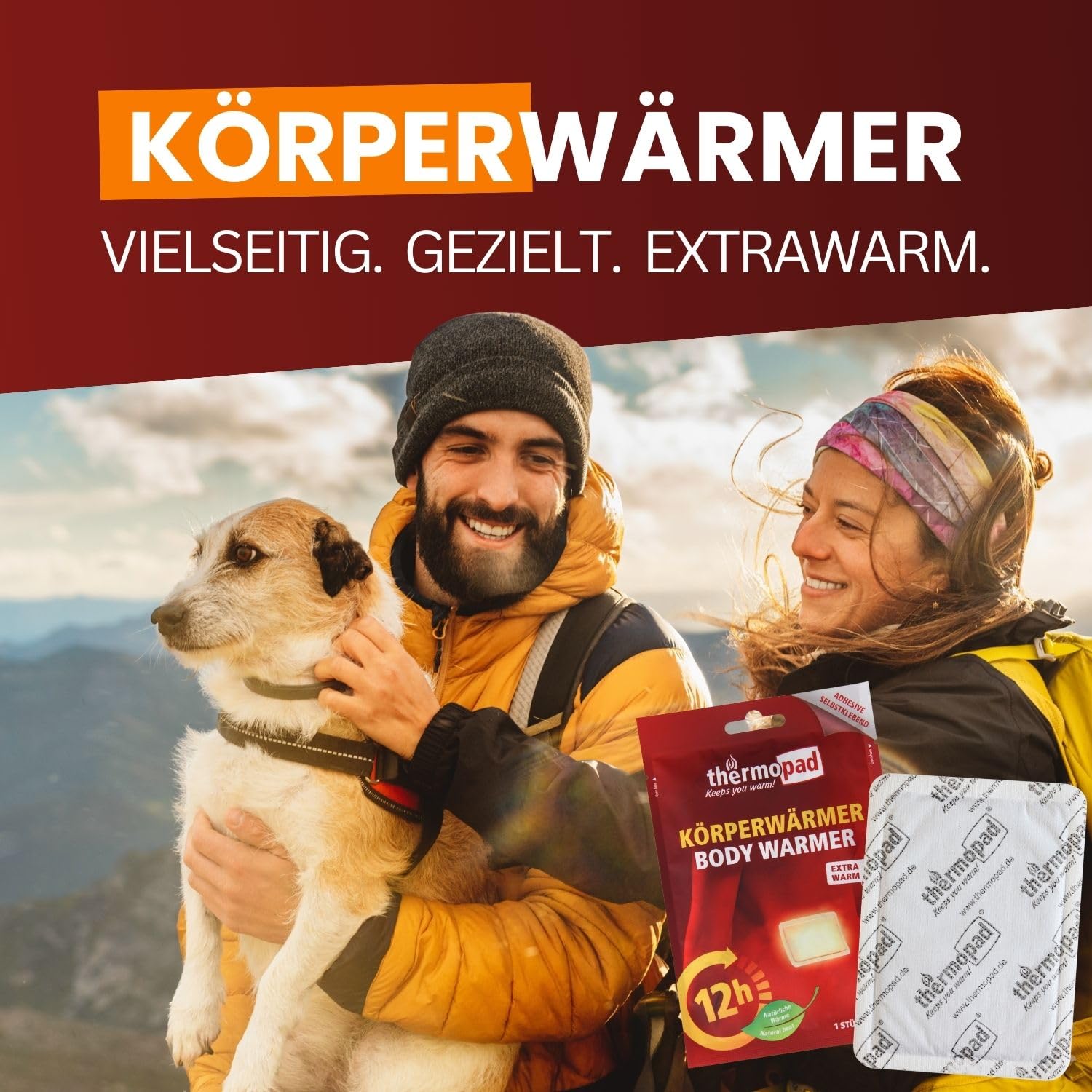THERMOPAD Körperwärmer – DAS ORIGINAL: 5, 10 oder 30 Wärmepflaster für den Rücken I 12 Stunden Wärme I Sofort einsatzbereite Wärmepads, geeignet als Nackenwärmer, Schulterwärmer & Nierenwärmer