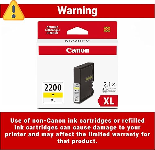Miniatura 5 de CanonInk Canon PGI-2200XL Genuine Yellow Ink Tank, Compatible with IB4120, MB5420, MB5120, IB4020, MB5020, and MB5320 (Optional) Printers