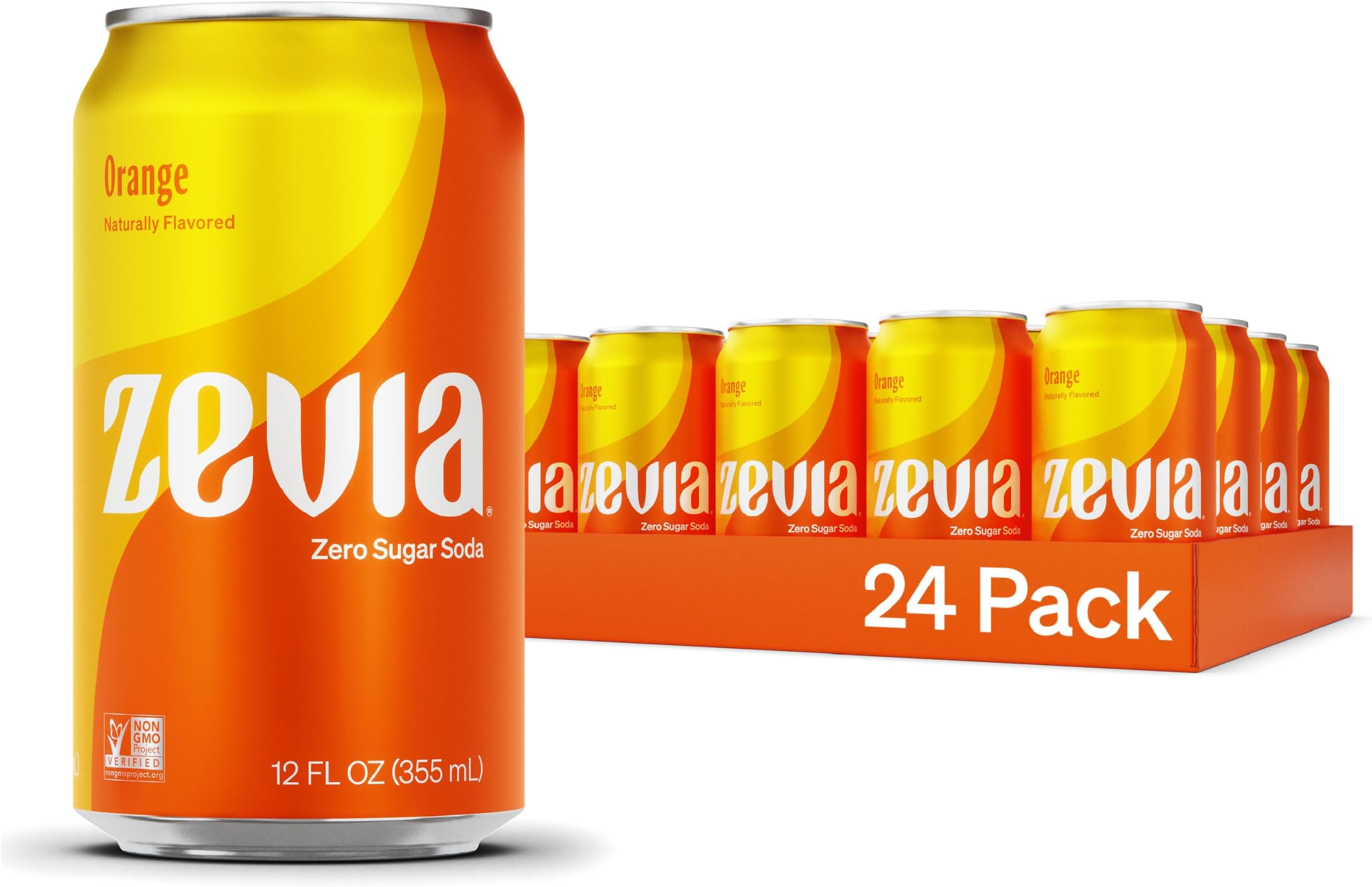 Zevia Orange Soda 12 oz - Pack of 4