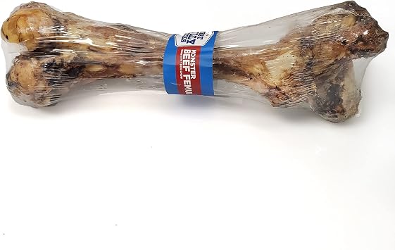 Best Bully Sticks Meaty Monster Jumbo Bone - Single Count Pack of 1 - USA Baked, All-Natural, 100% Grass-Fed Femur, Supports Dental Health