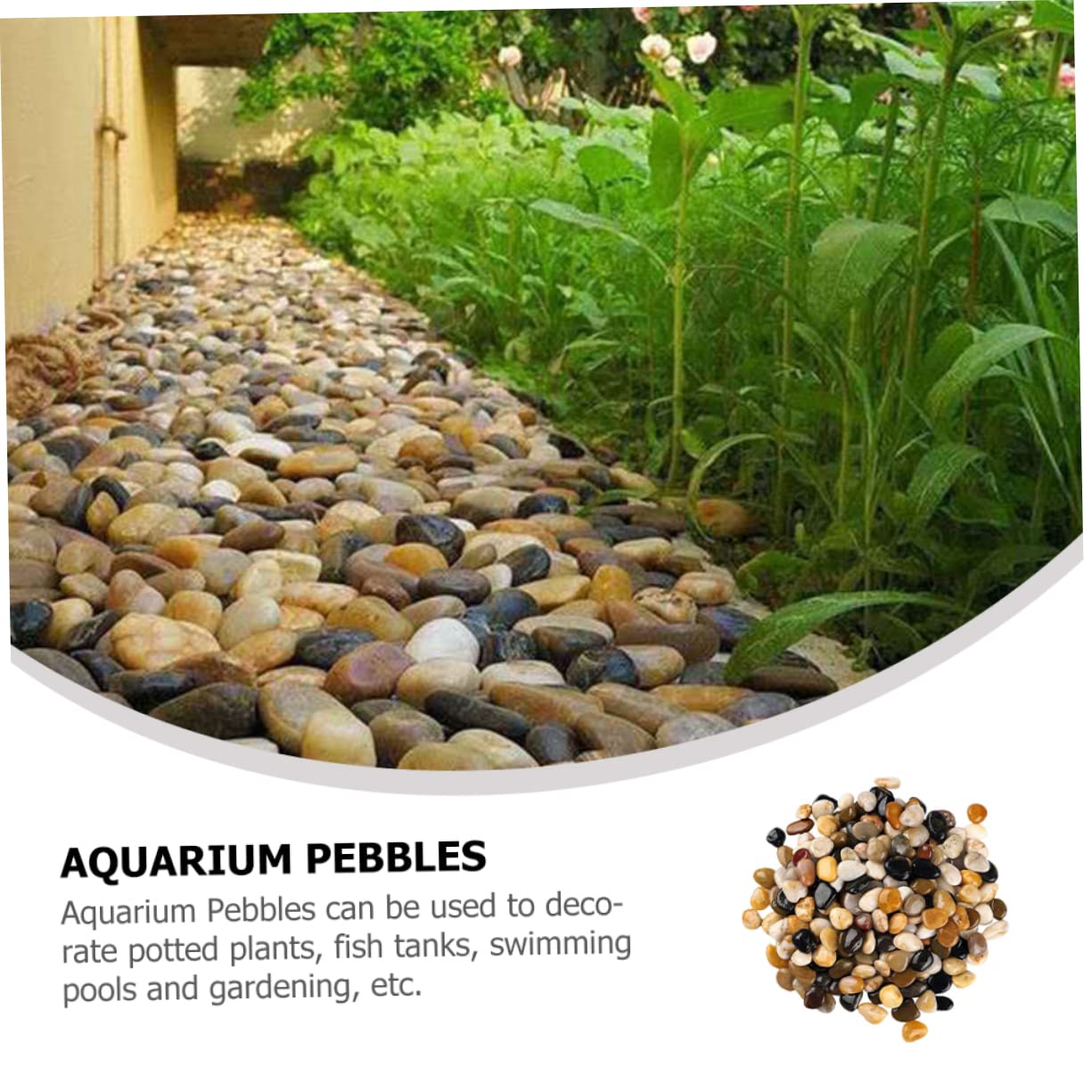 VICASKY Ciottoli Naturali Levigati per Acquario 2 Borse di Ciottoli Decorativi in Pietra per Paesaggistica e Contenitore di Cactus, Materiale Pietra Lucida e Creativa