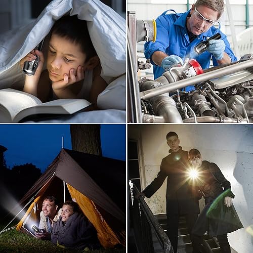 Miniatura 9 de Paquete de 4 linternas tácticas LED de grado militar de 2000 lúmenes, 5 modos, con zoom, para campamento, emergencia, huracán, senderismo