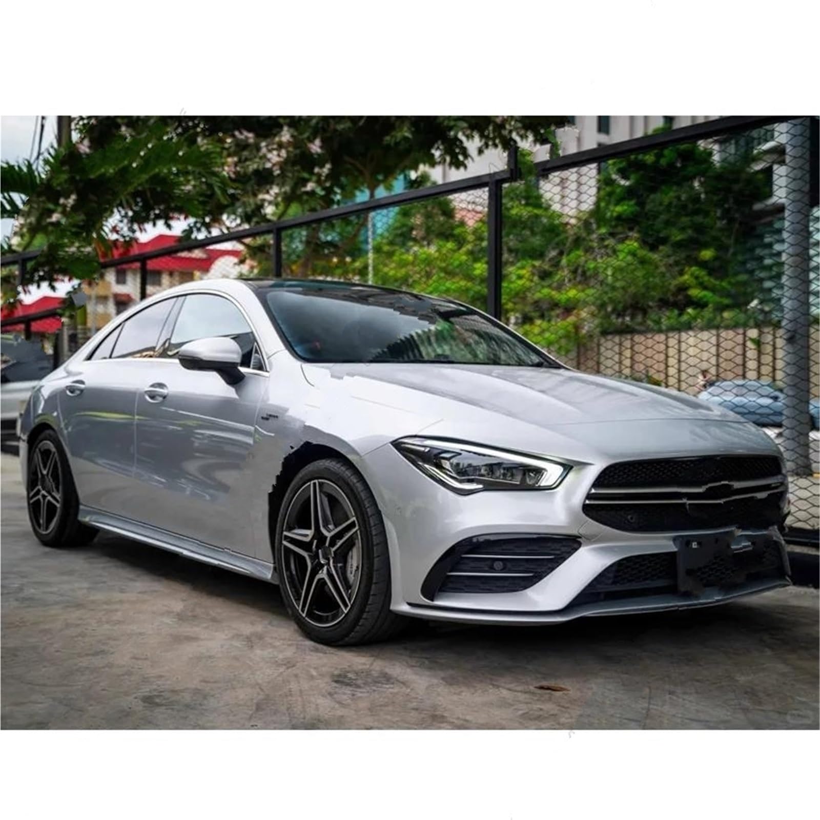 Auto Frontali Paraurti Spoiler Per Mercedes Per Benz CLA C118 Per AMG 2020-2024 2 pezzi Paraurti anteriore auto Spoiler Splitter Canard Prese d'aria(Nero lucido)