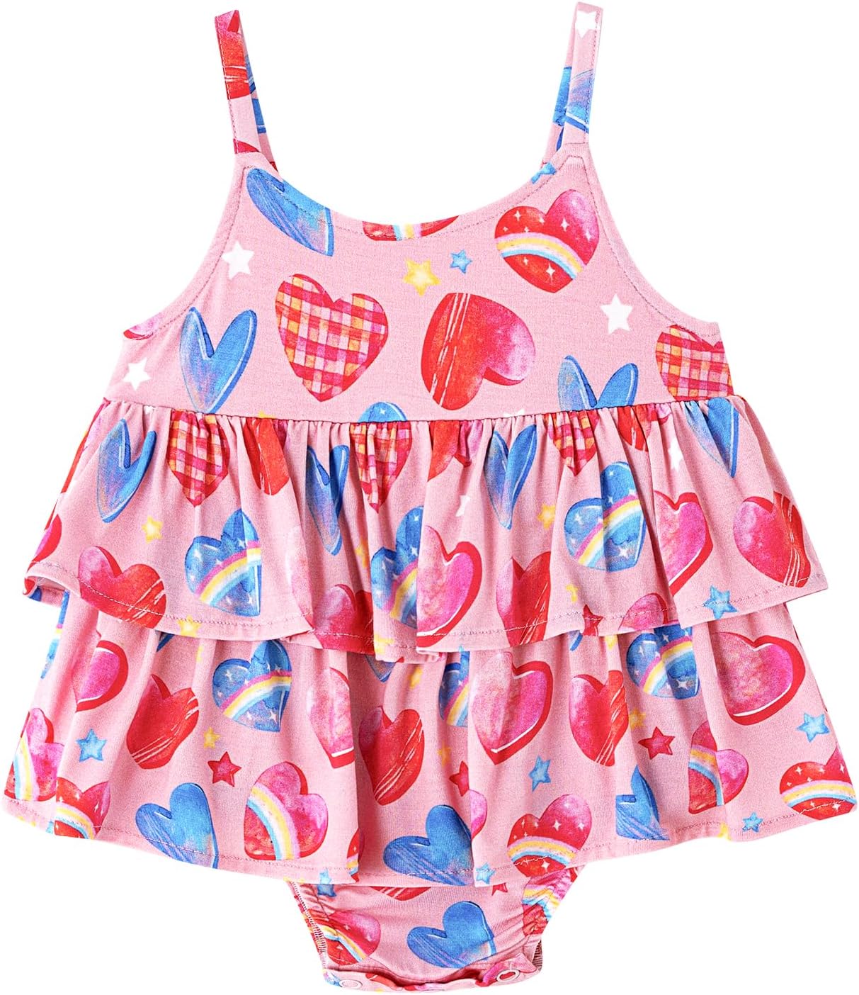 Baby Girl Camisole Bodysuit Infant Toddlers Girls' Snap One Piece Bodysuits Cute Outfit Summer Jumpsuit