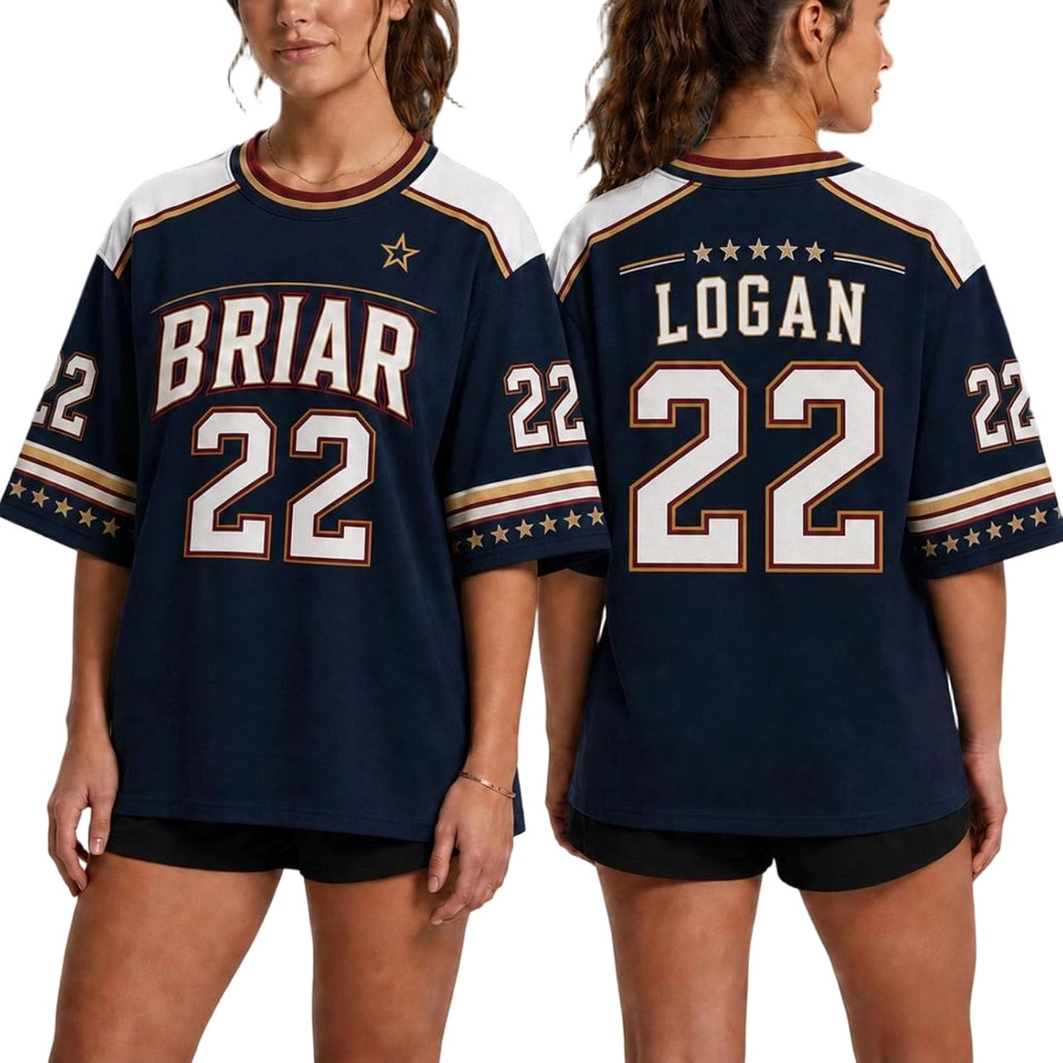Off-Campus Short Sleeve Hockey Jersey Sweatshirts Graham 44 & Logan 22 & Tucker 46 & Di Laurentis 66 Tshirt
