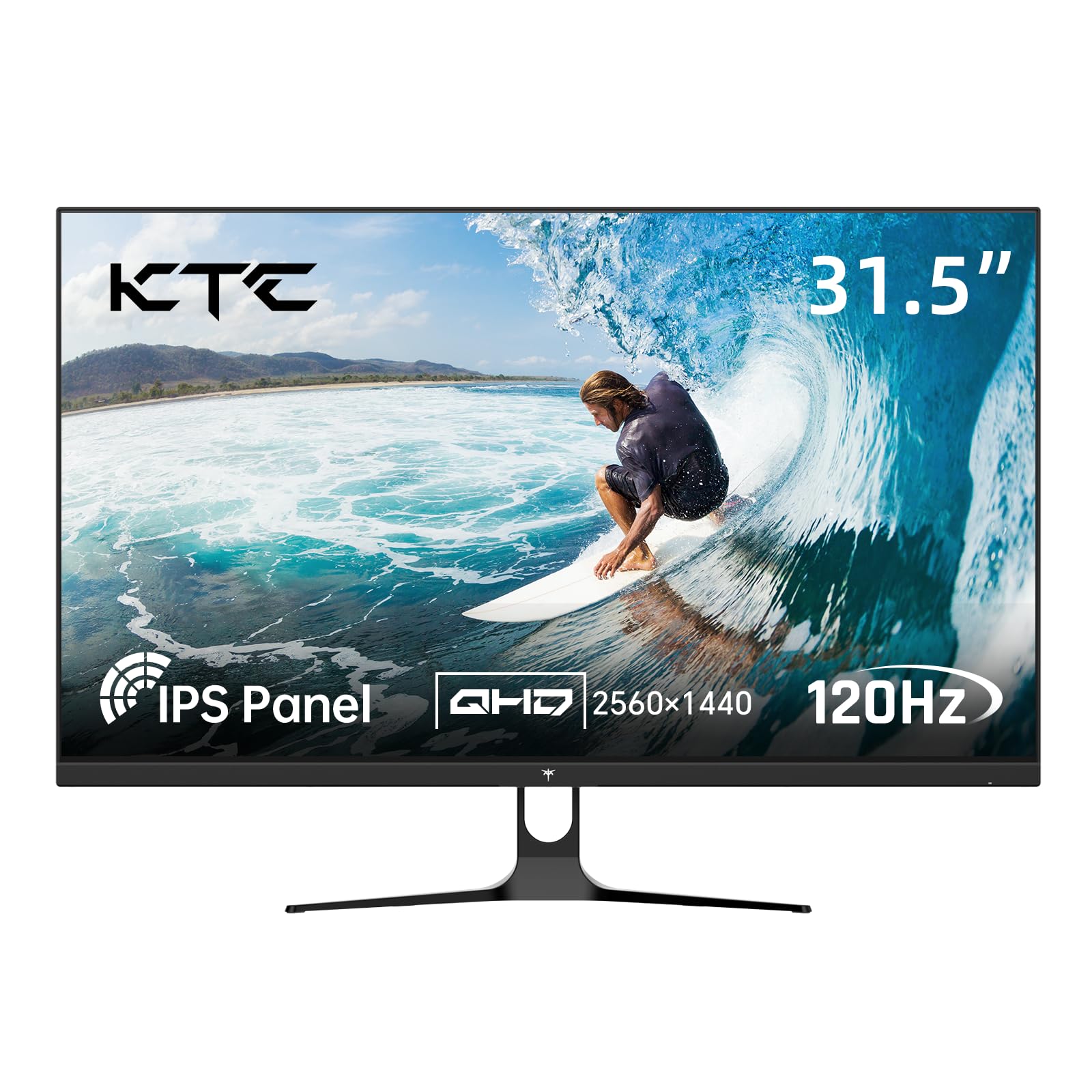 KTC Monitor 32 Pollici QHD | 2K@120Hz (OC) | Bianco | Pannello IPS | ΔE＜2, 99% sRGB, 85% DCI-P3 | VESA 100×100 | Low Blue Light | HDR | HDMI, DP | Monitor per Ufficio, Design, Studio e Tempo Libero