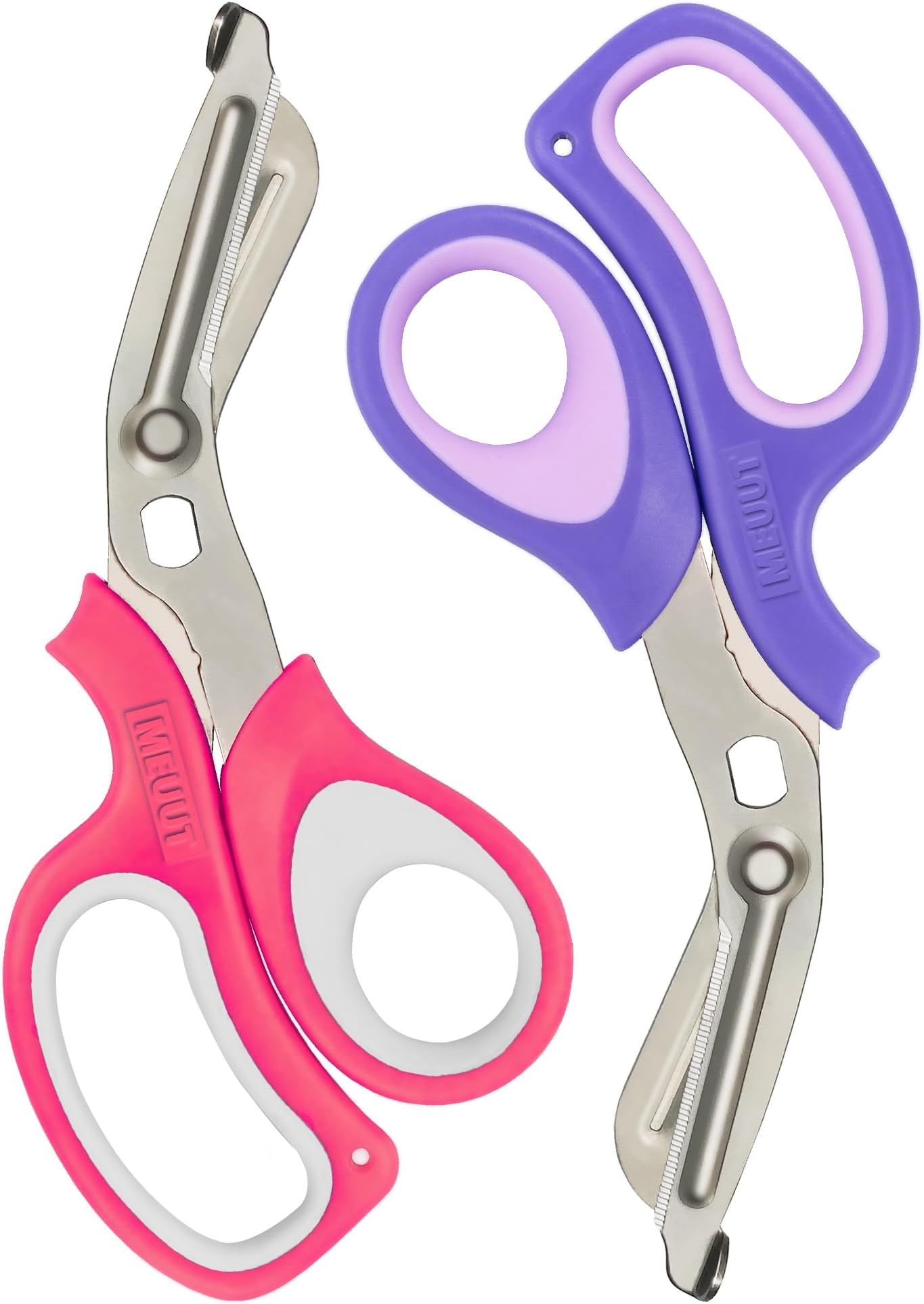 MEUUT 2 Pack Medical Scissors Titanium-coated Trauma Shears for Left and Right Hand -8 inch Heavy Duty Bandage Scissor Surgical Grade Shears EMT Scissors for EMT Workers Doctors Nurses