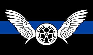 Thin Blue Line Motorcycle Wings Window Decal