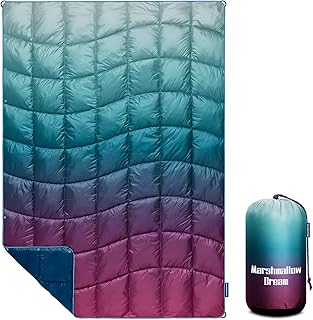 Marshmallow Marshmallow Dream Camping Blanket,MINI Puffy Blanket Down Alternative Blanket Lightweight Windproof Water Resistant for Outdoors,Hiking, Backpacking,Beach,Car,Picnic,Stadium
