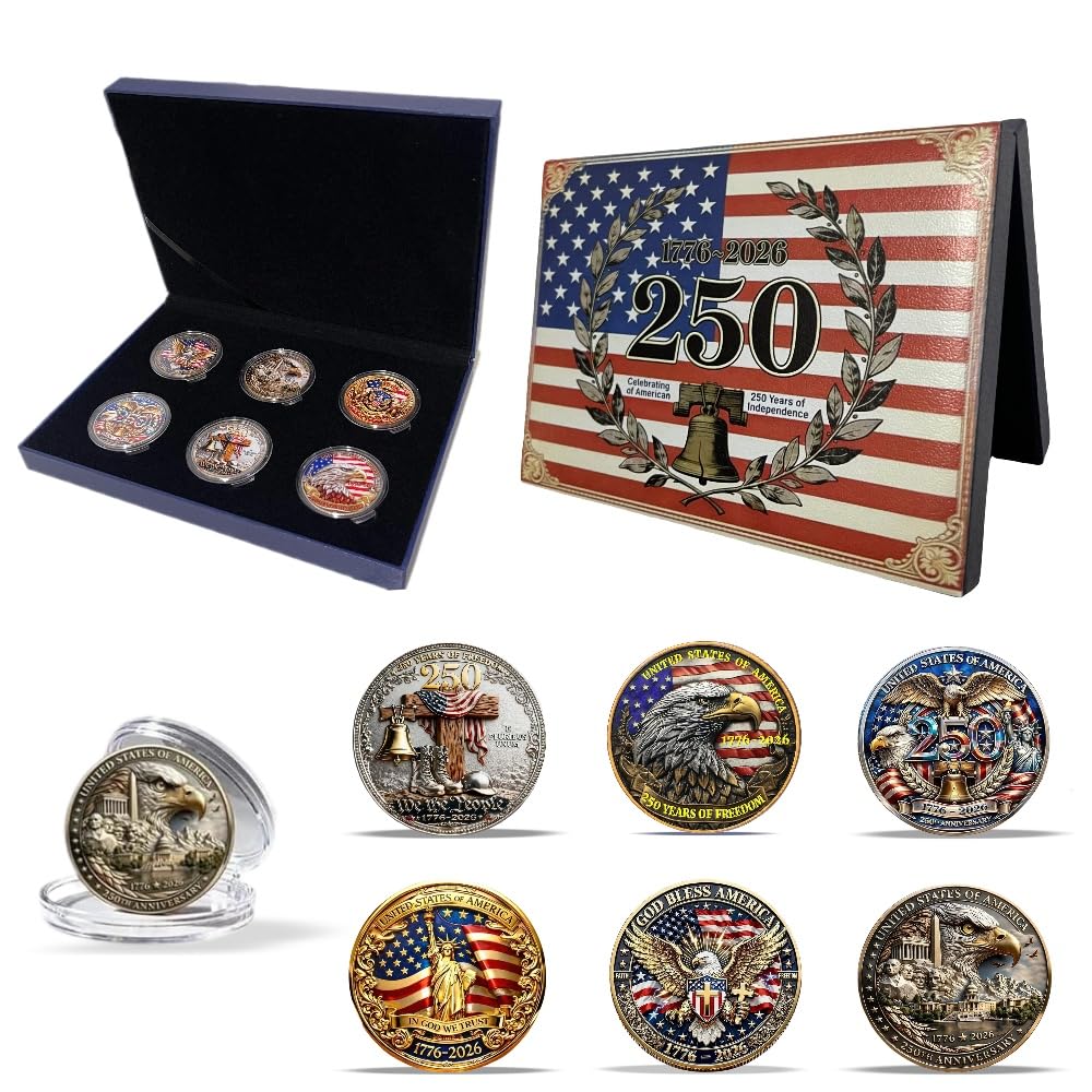 6PCS USA 250th Anniversary Commemorative Coin Gift Set