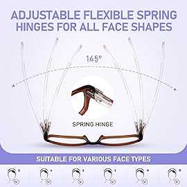 Kerecsen Reading Glasses 5 Pairs Fashion Ladies Readers Spring Hinge with Pattern Print Eyeglasses for Women (Multicolor, 1.5, x)