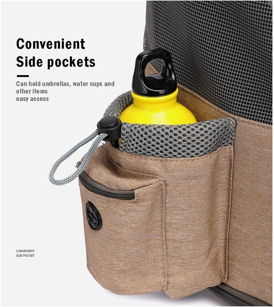 Cat Travel Carrier with Wheels, Versatile Backpack Stroller for Pets, Breathable Large Space Design, Foldable Pet Trolley for Cats and Dogs, Lightweight and Comfortable