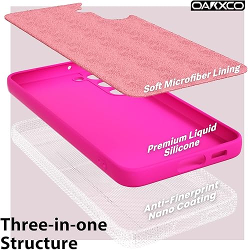 Miniatura 5 de oakxco Funda de silicona líquida para Samsung Galaxy S23, color sólido brillante fluorescente, bonita funda protectora de TPU de goma suave delgada
