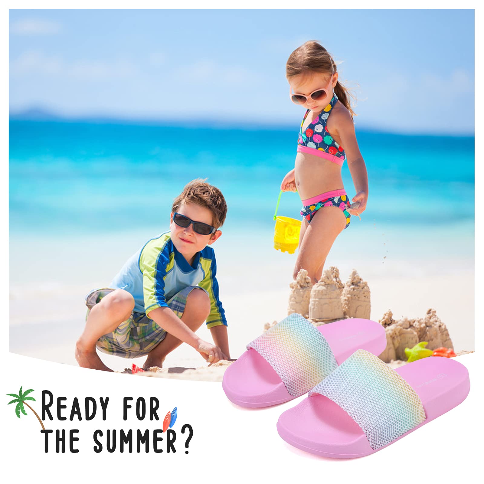 Badelatschen Kinder Sommer Hausschuhe Badeschlappen Jungen Mädchen rutschfeste Dusch Badeschuhe Strand Sandalen